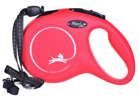 Smycz flexi automatyczna New Classic S linka 8 m - dla psa do 12 kg, kolor czerwony