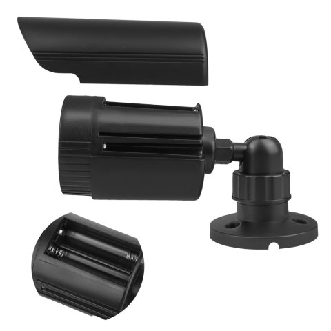 Atrapa kamery tubowej, diody IR LED, czarna, zasilanie 2xAA (brak w zestawie), ABS, IR1800 B