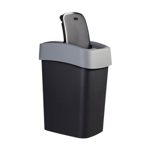 Kosz na śmieci Curver Flip Bin, 25L, Czarno-srebrny, 229415