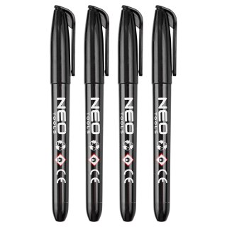 Marker budowlany, czarny, permanentny, wodoodporny, olejowy, 4 szt.