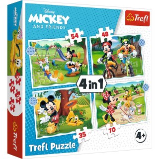 Puzzle - 4w1 (12, 15, 20, 24) - Fajny dzień Mickiego - Trefl 34604