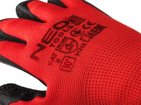 Rękawice robocze, poliester pokryty lateksem (crincle), 3131X, rozmiar 10 (karta)