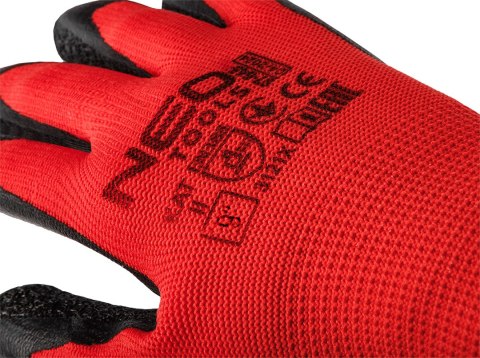 Rękawice robocze, poliester pokryty lateksem (crincle), 3131X, rozmiar 9 (karta)