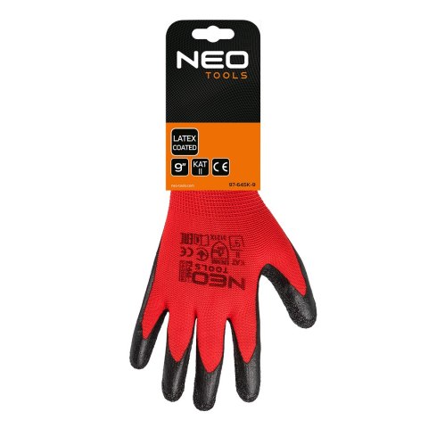 Rękawice robocze, poliester pokryty lateksem (crincle), 3131X, rozmiar 9 (karta)