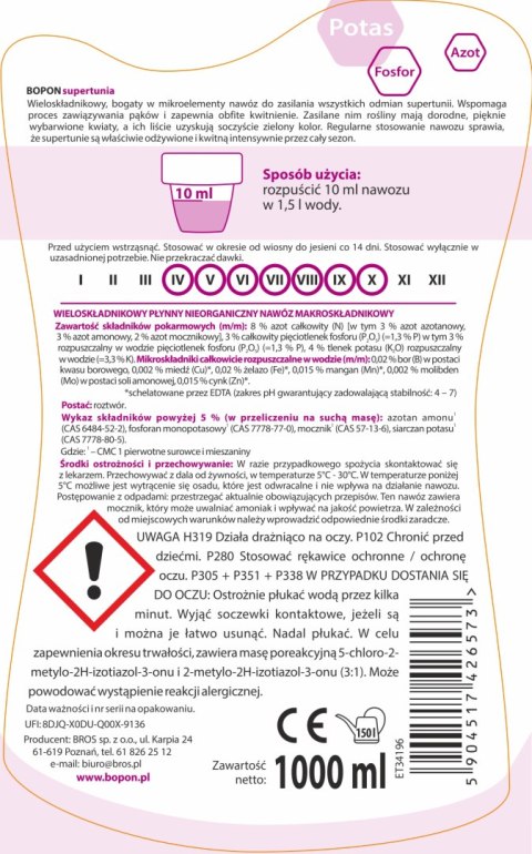 BOPON - Nawóz Do Supertunii Płyn 1L