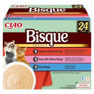 INABA CAT CIAO BISQUE TUNA,BEEF,CHICK 24x40g