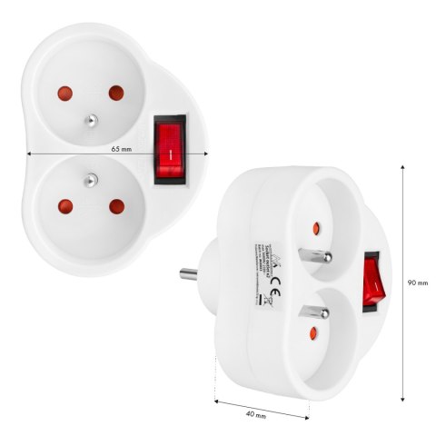 MCE31 Gniazdko prądowe X2 z wyłącznikiem 3680W