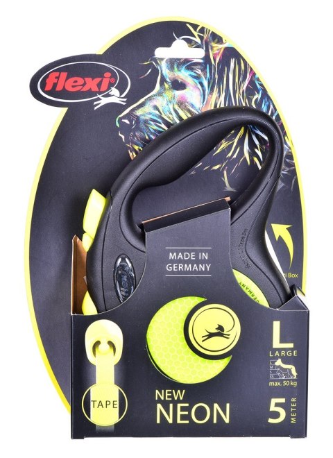 FLEXI New Neon - smycz automatyczna - L: 5m