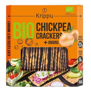 KRAKERSY PROTEINOWE Z CIECIERZYCY Z CEBULĄ BIO 80 g - KRIPPU
