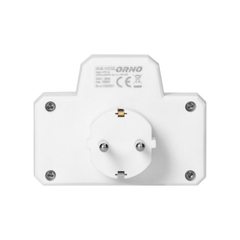 Rozgałęźnik 2x2P+Z (Schuko) z włącznikiem, biały