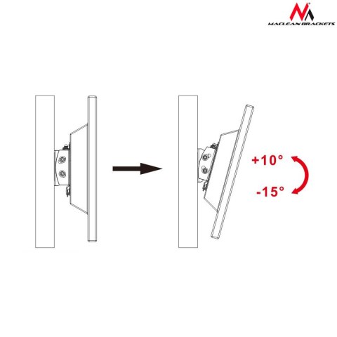 Uchwyt / wieszak do TV Maclean, max VESA 100x100, 13-27", 20kg, czarny, MC-596