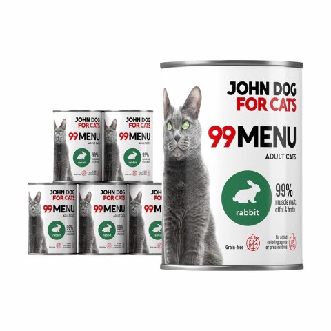 John Dog 99 menu dorosły królik karma mokra dla kota 400g*6