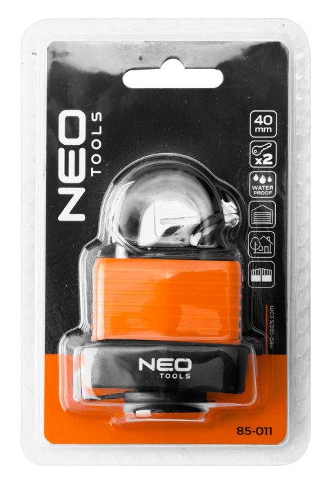 Kłódka wodoodporna, laminowana osłona gum. 40mm