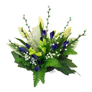 Stroik na cmentarz kompozycja kwiatowa na grób krokusy bazie tulipany