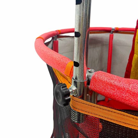 Trampolina dla dzieci ogrodowa siatka piłki koszykówka 150cm czerwona