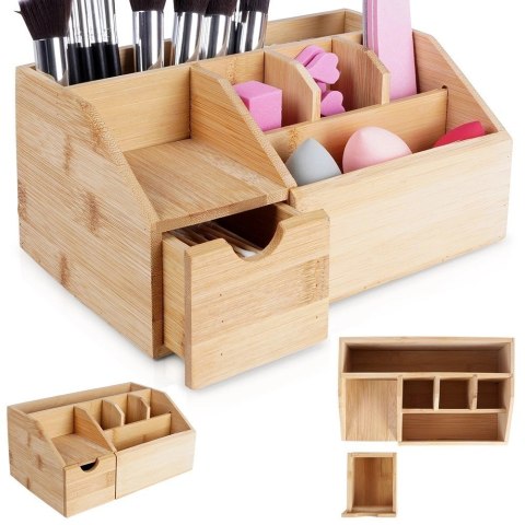 Organizer na Kosmetyki do Makijażu Bambusowy ELEGANZA 24 x 15 x 11 cm