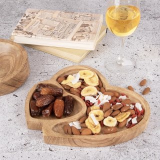 Talerz do Serwowania Drewniany MANGO Podwójne Serce 23 x 20 cm