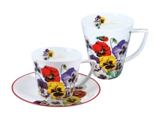 Kpl. filiżanka i kubek - Bratki kolorowe (CARMANI)
