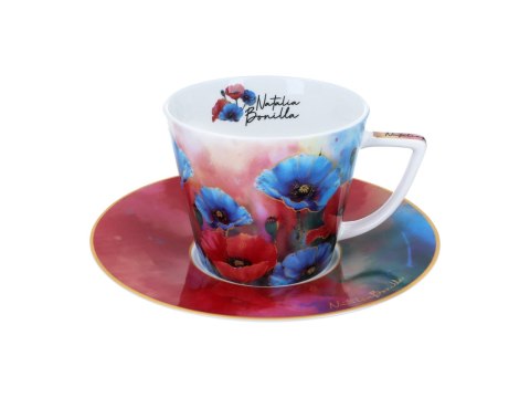 Kpl. filiżanka i kubek - N. Bonilla, Niebieskie maki (CARMANI)
