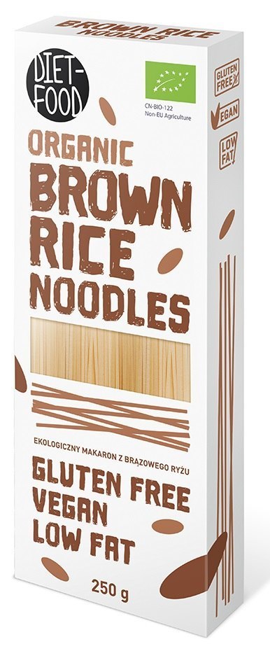 MAKARON (RYŻOWY RAZOWY) NOODLE BEZGLUTENOWY BIO 250 g - DIET-FOOD