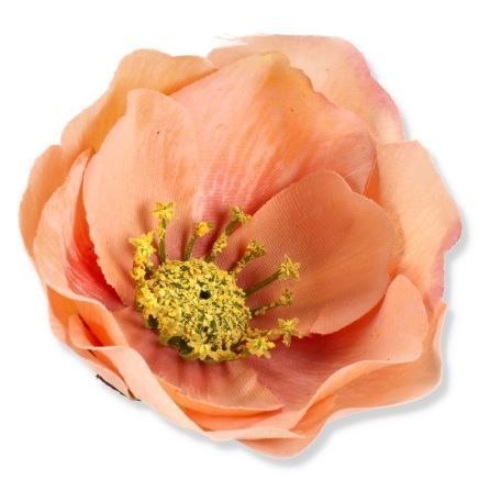Anemon sztuczna główka kwiatowa wyrobowa łososiowa pomarańczowa