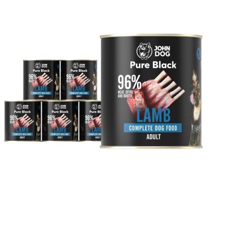 John Dog Pure Black dorosły jagnięcina karma mokra dla psa 800g*6
