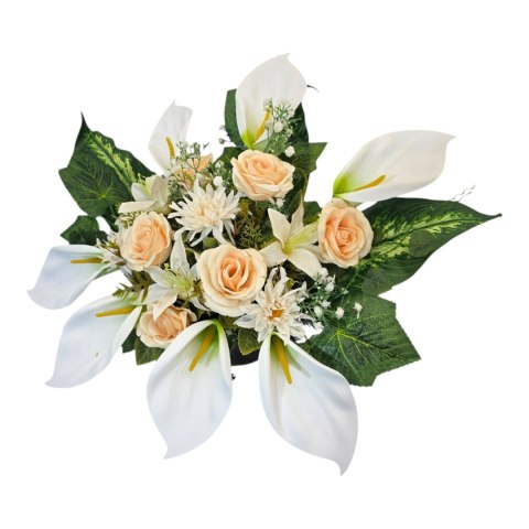 Komplet stroiki na cmentarz grób bukiet donica jasny zestaw