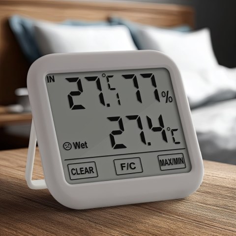 Stacja pogody z sondą zewnętrzną 1,5m GreenBlue, długość przewodu 1,5m, bateria 2xAAA, GB381