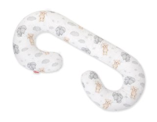 Poduszka ciążowa typu C dla kobiet w ciąży do spania karmienia + zdejmowana poszewka - Miś