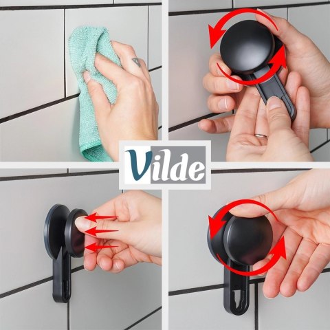 Haczyk Wieszak VILDE na Przyssawkę 2 szt. Czarny 5,5 cm Łazienka