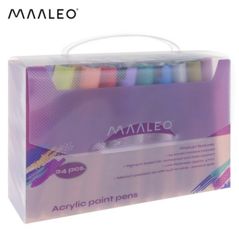 Markery akrylowe- zestaw 24szt. Maaleo 25790