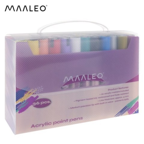 Markery akrylowe- zestaw 36szt. Maaleo 25813