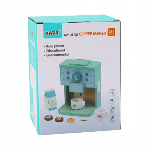Drewniany ekspres do kawy dla dzieci z akcesoriami