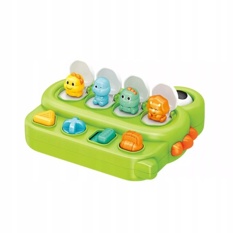 Interaktywna zabawka edukacyjna wyskakujące dinozaury Pop-up grzechotka