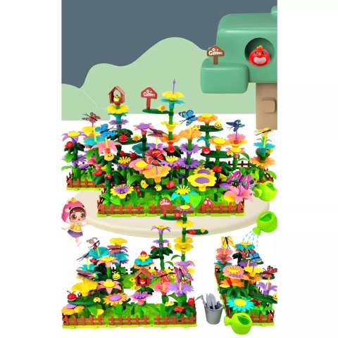 Klocki Konstrukcyjne Ogród Kwiatki 272 el. Zestaw Kreatywny