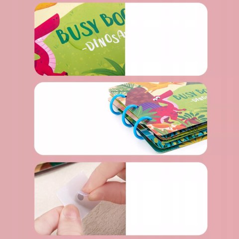 Książeczka Edukacyjna Dinozaury Puzzle Na Rzep Alfabet Kształty Montessori