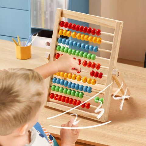 Liczydło Drewniane Stojące Edukacyjne dla Dzieci Nauka Liczenia Matematyki