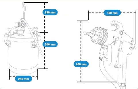 Pistolet do malowania natryskowego ze zbiornikiem ciśnieniowym 8L