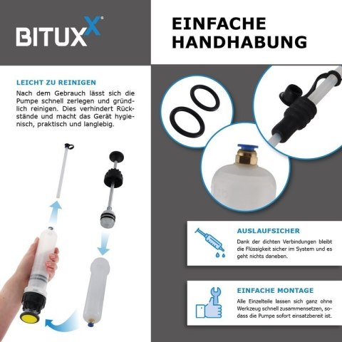 Pompa do napełniania i ekstrakcji płynów BITUXX 200 ml + 500 ml