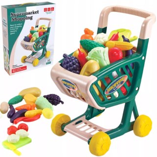 Wózek Sklepowy dla Dzieci Warzywa i Owoce Zestaw Zakupowy Sklep Koszyk