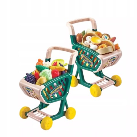 Wózek Sklepowy dla Dzieci Warzywa i Owoce Zestaw Zakupowy Sklep Koszyk
