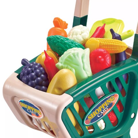 Wózek Sklepowy dla Dzieci Warzywa i Owoce Zestaw Zakupowy Sklep Koszyk