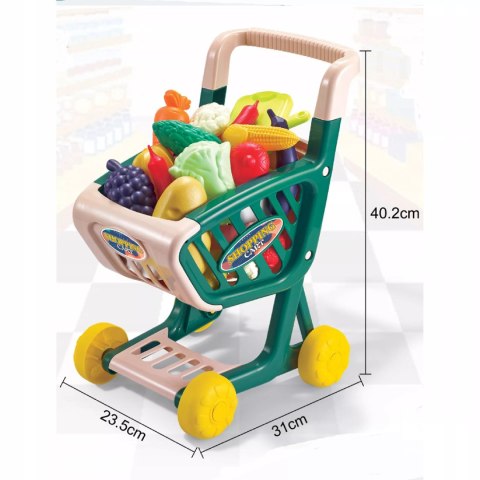 Wózek Sklepowy dla Dzieci Warzywa i Owoce Zestaw Zakupowy Sklep Koszyk