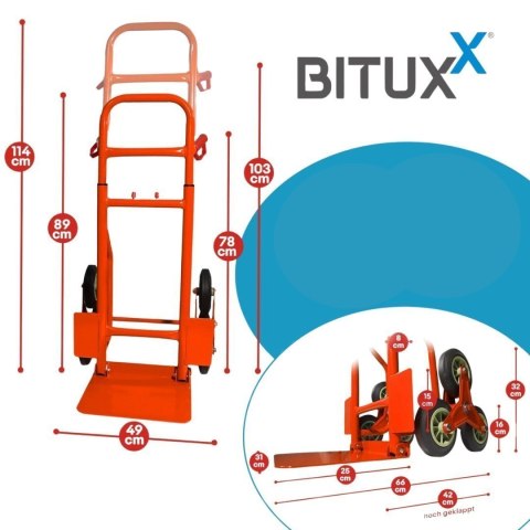 Wózek schodowy transportowy 200 kg czerwony