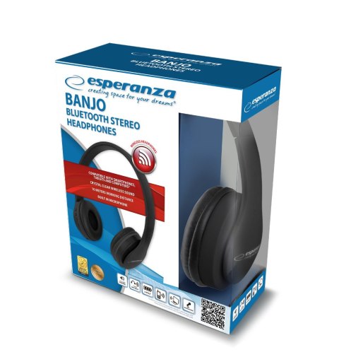 EH222K Esperanza słuchawki bluetooth banjo czarne
