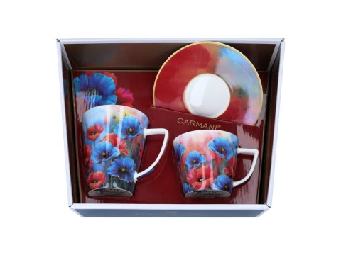 Kpl. filiżanka i kubek - N. Bonilla, Niebieskie maki (CARMANI)