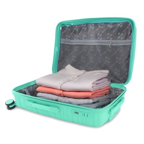 Zestaw walizek BERWIN Torna 4w1 - twarde walizki na kółkach + kosmetyczka Fresh Mint