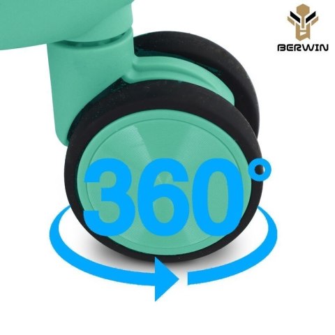 Zestaw walizek BERWIN Torna 4w1 - twarde walizki na kółkach + kosmetyczka Fresh Mint