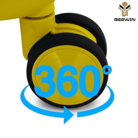 Zestaw walizek BERWIN Torna 4w1 - twarde walizki na kółkach + kosmetyczka Tropic Gelb