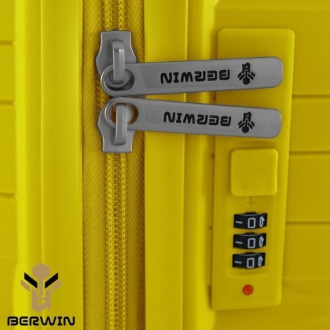 Zestaw walizek BERWIN Torna 4w1 - twarde walizki na kółkach + kosmetyczka Tropic Gelb